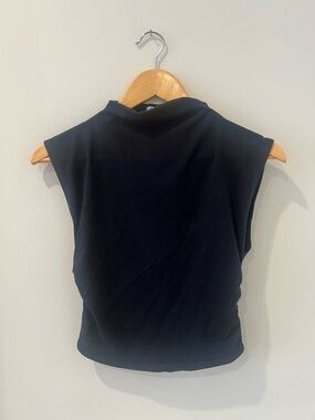 Reformation Lindy Black Sleeveless Mock Neck Tank